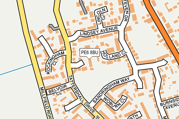 PE6 8BU map - OS OpenMap – Local (Ordnance Survey)