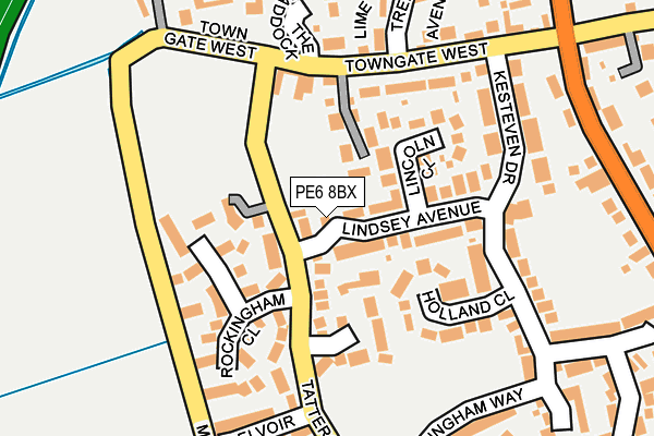 PE6 8BX map - OS OpenMap – Local (Ordnance Survey)