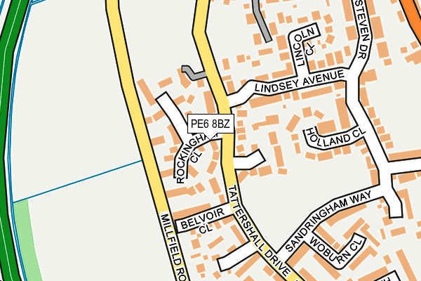 PE6 8BZ map - OS OpenMap – Local (Ordnance Survey)