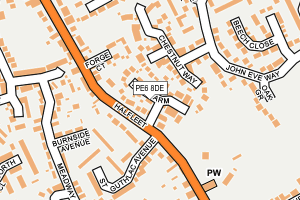 PE6 8DE map - OS OpenMap – Local (Ordnance Survey)