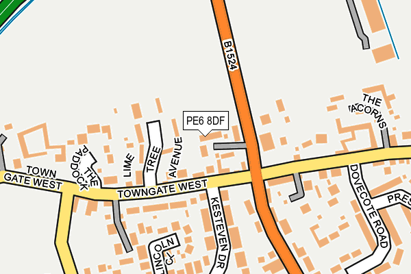 PE6 8DF map - OS OpenMap – Local (Ordnance Survey)