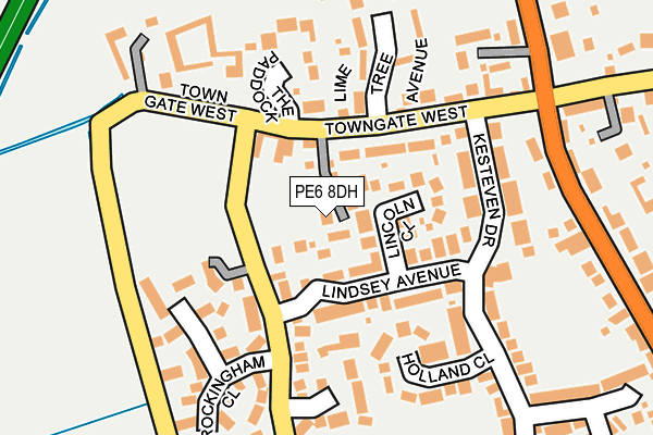PE6 8DH map - OS OpenMap – Local (Ordnance Survey)