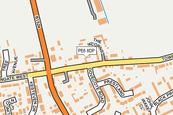 PE6 8DP map - OS OpenMap – Local (Ordnance Survey)