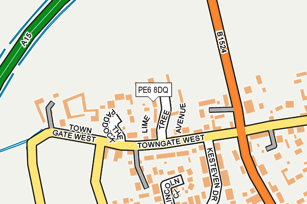 PE6 8DQ map - OS OpenMap – Local (Ordnance Survey)