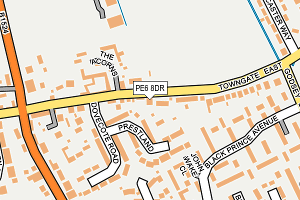 PE6 8DR map - OS OpenMap – Local (Ordnance Survey)