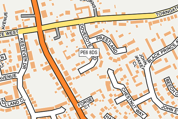 PE6 8DS map - OS OpenMap – Local (Ordnance Survey)