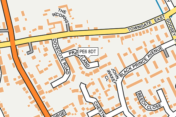 PE6 8DT map - OS OpenMap – Local (Ordnance Survey)