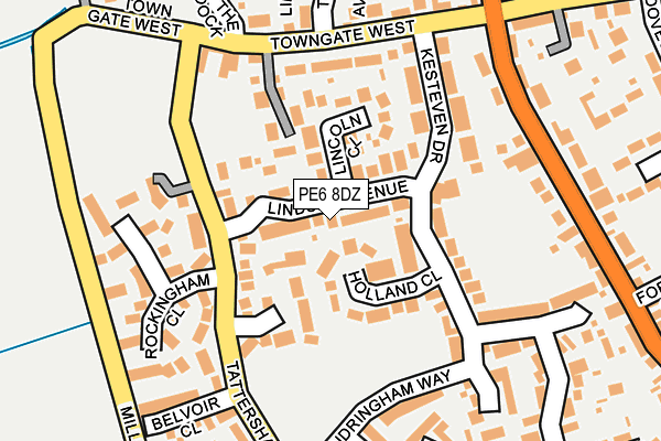 PE6 8DZ map - OS OpenMap – Local (Ordnance Survey)