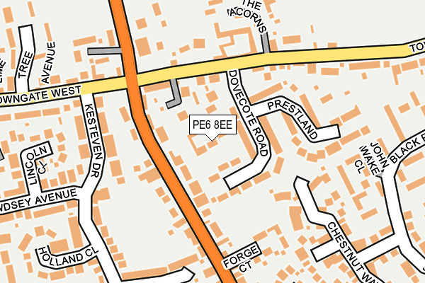 PE6 8EE map - OS OpenMap – Local (Ordnance Survey)