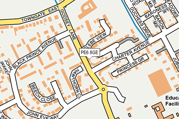 PE6 8GE map - OS OpenMap – Local (Ordnance Survey)