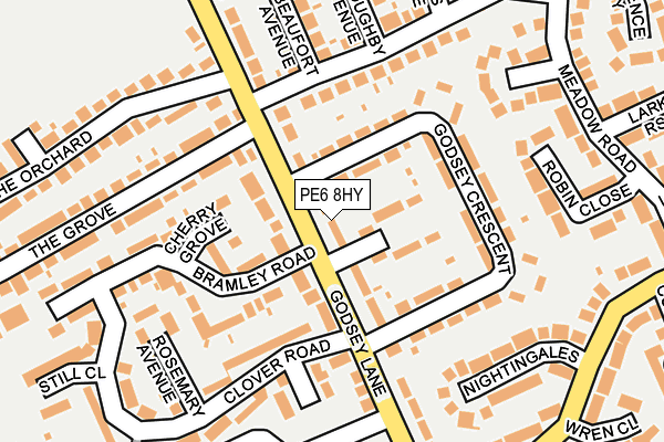 PE6 8HY map - OS OpenMap – Local (Ordnance Survey)