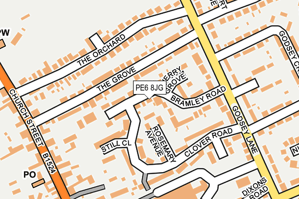 PE6 8JG map - OS OpenMap – Local (Ordnance Survey)