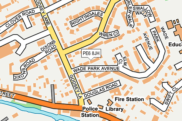PE6 8JH map - OS OpenMap – Local (Ordnance Survey)