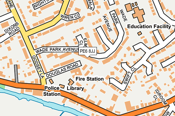 PE6 8JJ map - OS OpenMap – Local (Ordnance Survey)