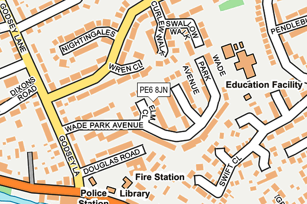 PE6 8JN map - OS OpenMap – Local (Ordnance Survey)