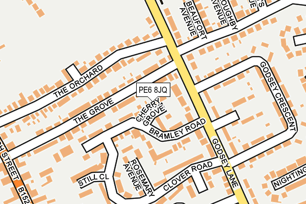 PE6 8JQ map - OS OpenMap – Local (Ordnance Survey)