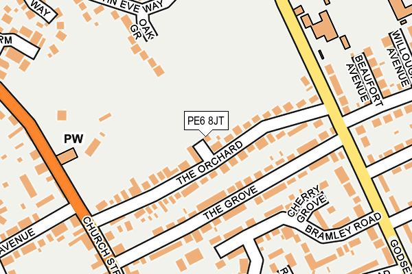 PE6 8JT map - OS OpenMap – Local (Ordnance Survey)