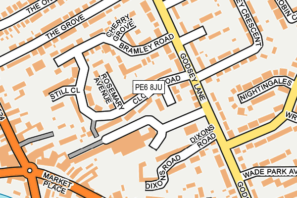 PE6 8JU map - OS OpenMap – Local (Ordnance Survey)