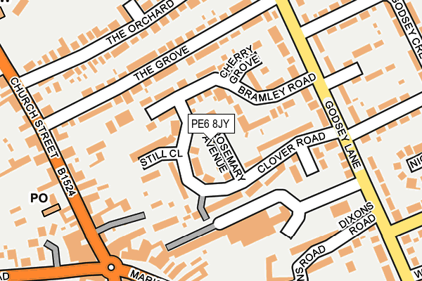 PE6 8JY map - OS OpenMap – Local (Ordnance Survey)