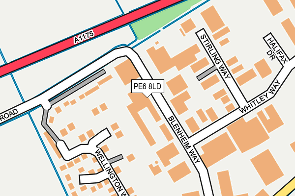 PE6 8LD map - OS OpenMap – Local (Ordnance Survey)