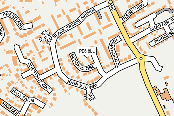 PE6 8LL map - OS OpenMap – Local (Ordnance Survey)