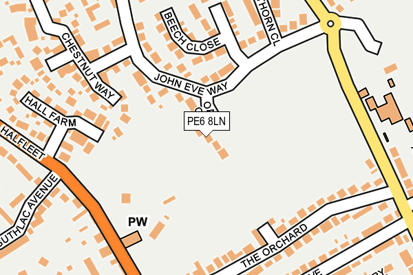PE6 8LN map - OS OpenMap – Local (Ordnance Survey)
