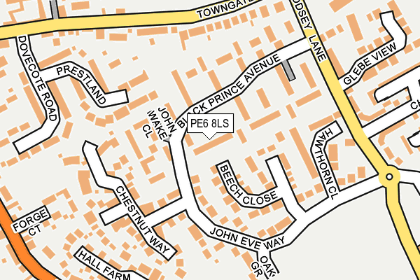 PE6 8LS map - OS OpenMap – Local (Ordnance Survey)