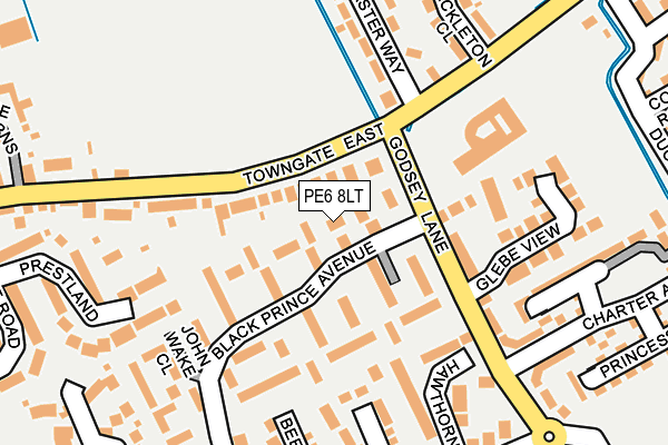 PE6 8LT map - OS OpenMap – Local (Ordnance Survey)