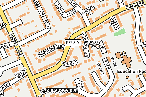 PE6 8LY map - OS OpenMap – Local (Ordnance Survey)
