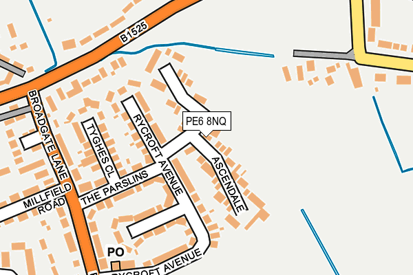 PE6 8NQ map - OS OpenMap – Local (Ordnance Survey)