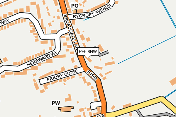 PE6 8NW map - OS OpenMap – Local (Ordnance Survey)