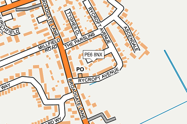 PE6 8NX map - OS OpenMap – Local (Ordnance Survey)