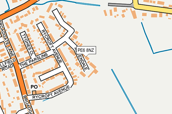 PE6 8NZ map - OS OpenMap – Local (Ordnance Survey)