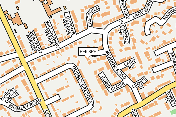 PE6 8PE map - OS OpenMap – Local (Ordnance Survey)
