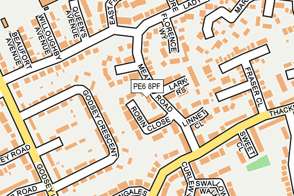 PE6 8PF map - OS OpenMap – Local (Ordnance Survey)