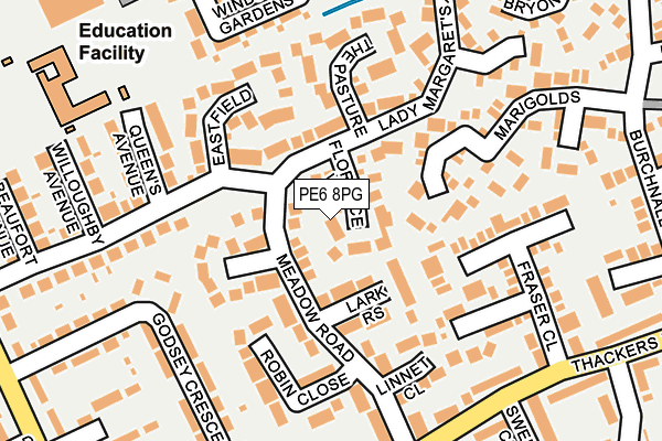 PE6 8PG map - OS OpenMap – Local (Ordnance Survey)