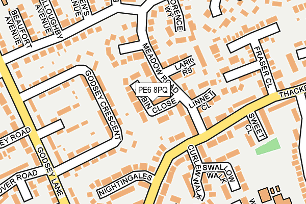 PE6 8PQ map - OS OpenMap – Local (Ordnance Survey)