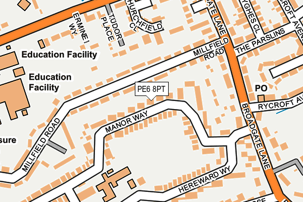 PE6 8PT map - OS OpenMap – Local (Ordnance Survey)