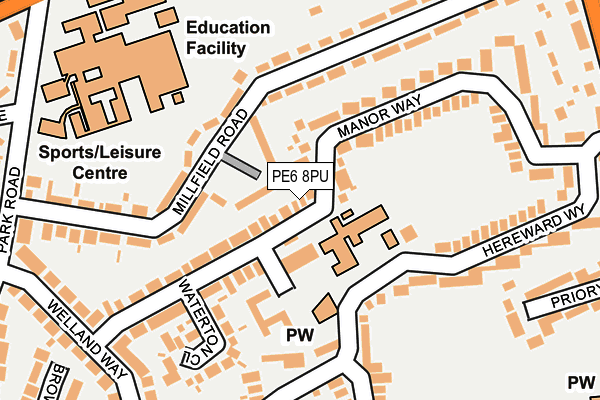 PE6 8PU map - OS OpenMap – Local (Ordnance Survey)