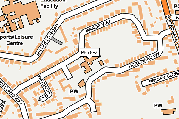 PE6 8PZ map - OS OpenMap – Local (Ordnance Survey)