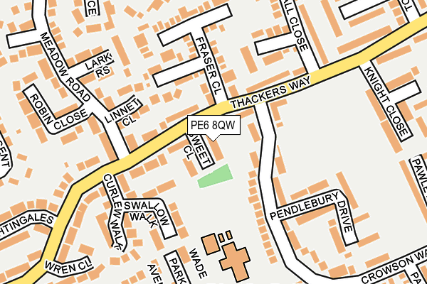 PE6 8QW map - OS OpenMap – Local (Ordnance Survey)