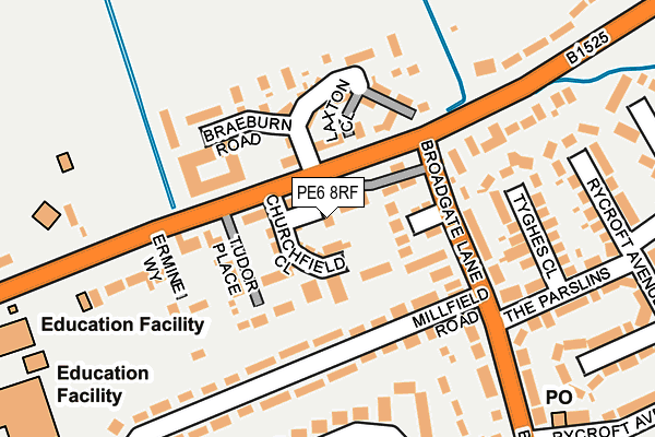 PE6 8RF map - OS OpenMap – Local (Ordnance Survey)