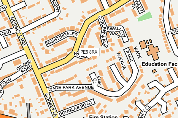 PE6 8RX map - OS OpenMap – Local (Ordnance Survey)