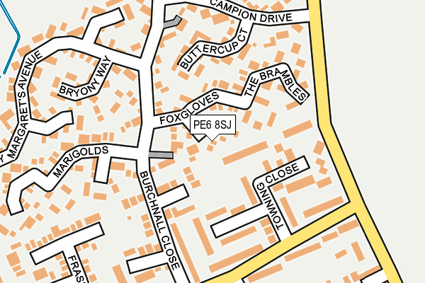 PE6 8SJ map - OS OpenMap – Local (Ordnance Survey)
