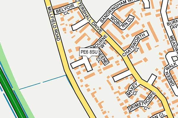 PE6 8SU map - OS OpenMap – Local (Ordnance Survey)