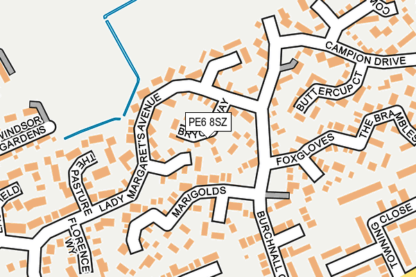 PE6 8SZ map - OS OpenMap – Local (Ordnance Survey)