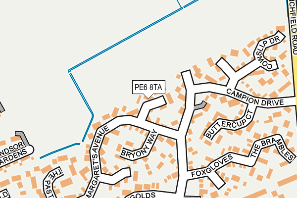 PE6 8TA map - OS OpenMap – Local (Ordnance Survey)
