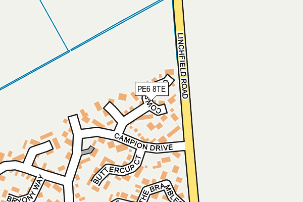 PE6 8TE map - OS OpenMap – Local (Ordnance Survey)