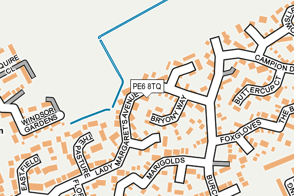 PE6 8TQ map - OS OpenMap – Local (Ordnance Survey)