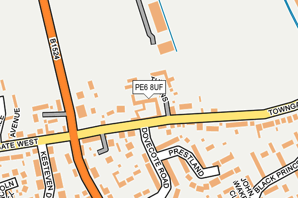 PE6 8UF map - OS OpenMap – Local (Ordnance Survey)